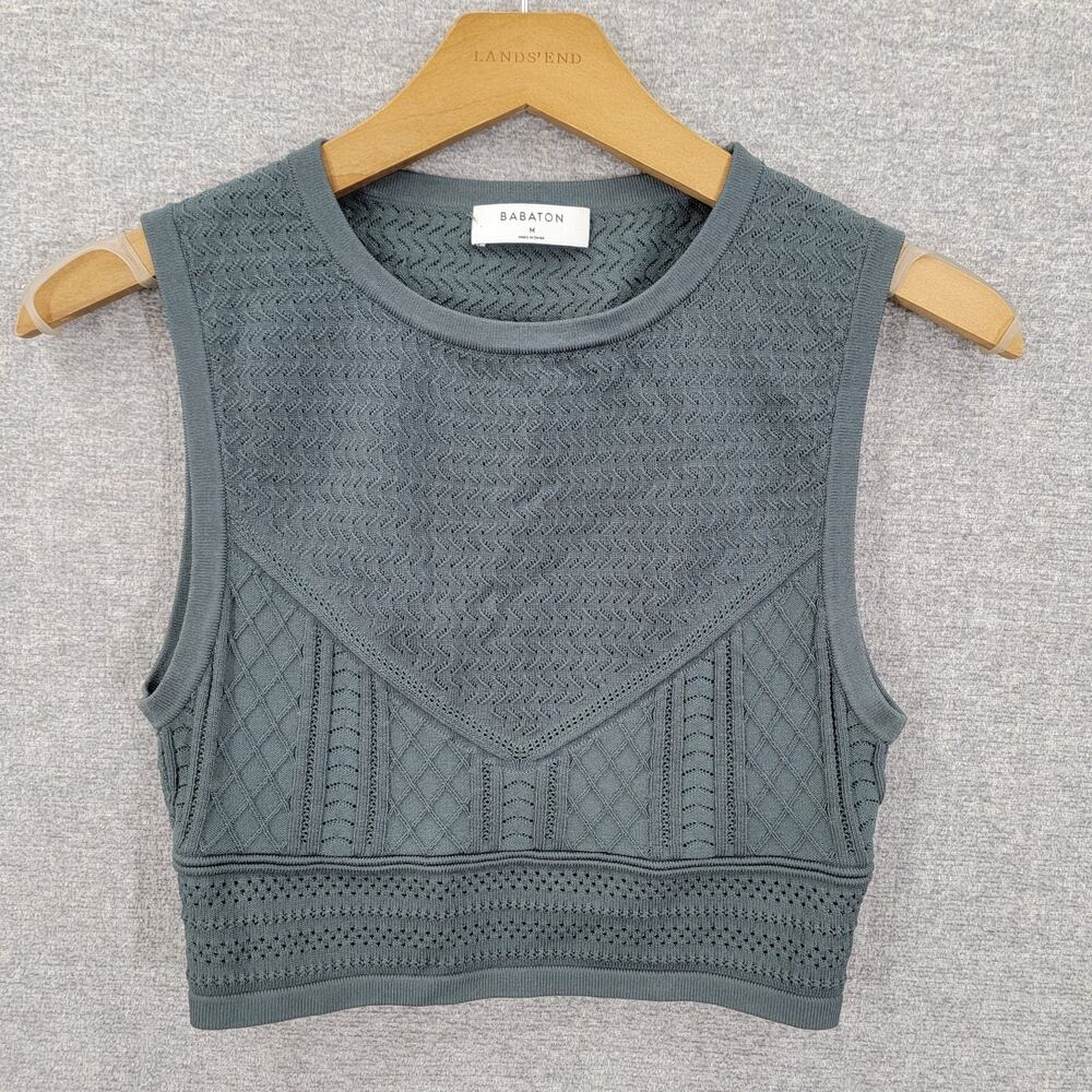 BABATON ARITZIA POINTELLE CROP TOP, SIZE M - Picture 2 of 8